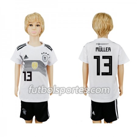 Camisetas Alemania Muller 13 Niño Primera Equipacion Mundial 2018